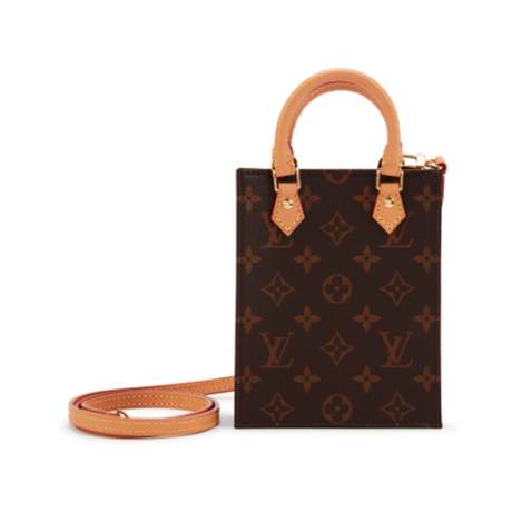 Louis Vuitton Petit Sac Plat, toile Monogram enduite Brown, doré
