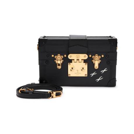Louis Vuitton Petite Malle, Épi & vachette & cuir Black, doré