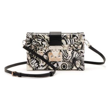 Louis Vuitton Petite Malle, veau embossé floral Black & White, argenté