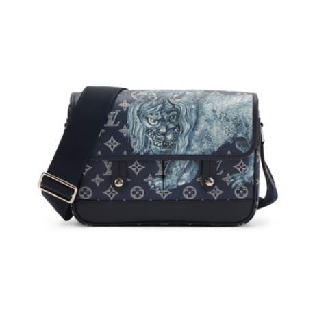 Louis Vuitton PM, toile Monogram Savane enduite Blue Chapman Brothers, argenté