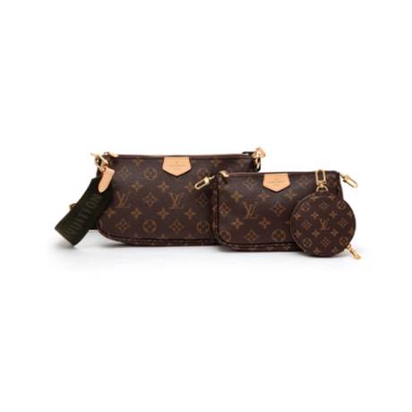 Louis Vuitton Pochette Accessoires, toile Monogram enduite Khaki & Brown Multi, doré