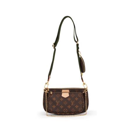 Louis Vuitton Pochette Accessoires, toile Monogram Khaki & Brown Multi, doré