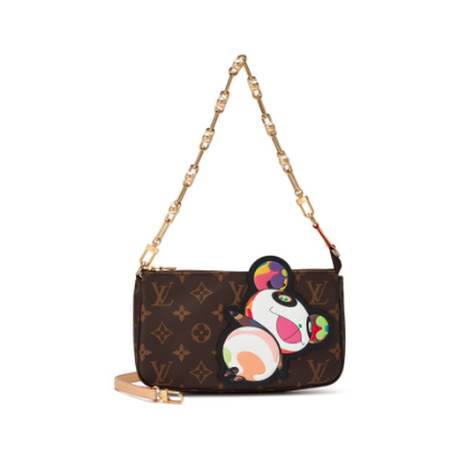 Louis Vuitton Pochette Accessoires, toile Murakami Monogram Brown, doré
