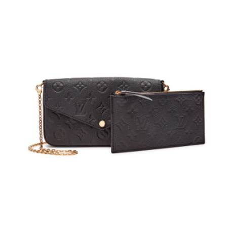 Louis Vuitton Pochette, Empreinte Monogram Black Félicie, doré