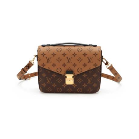 Louis Vuitton Pochette Métis, toile Ebene Reverse Monogram enduite, doré