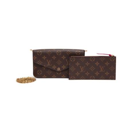 Louis Vuitton Pochette, toile Ebene Monogram Félicie, doré