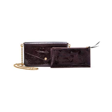 Louis Vuitton Pochette, Vernis Monogram Amarante Félicie, doré
