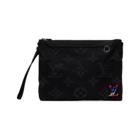 Louis Vuitton Pouch, nylon Monogram réversible Black & Green 3D 2054, Virgil Abloh