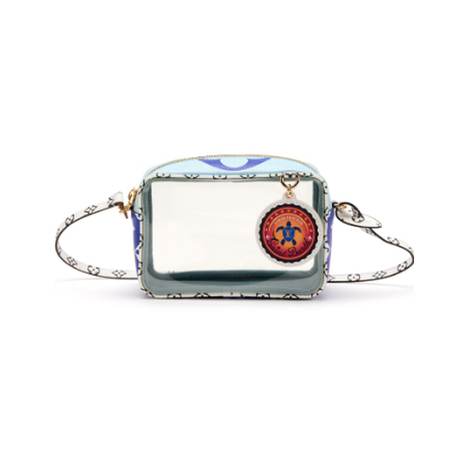 Louis Vuitton Pouch, toile & PVC Giant Monogram enduite Blue & Saint Barth Beach, doré