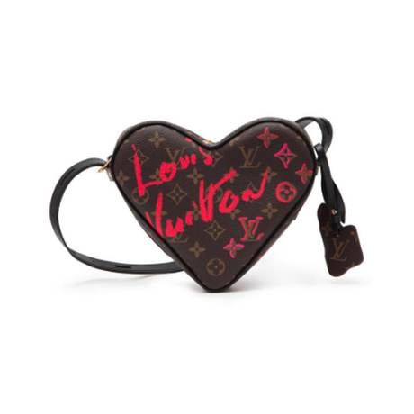 Louis Vuitton Sac Cœur, toile Monogram enduite Brown Red & Pink Blossoms, doré