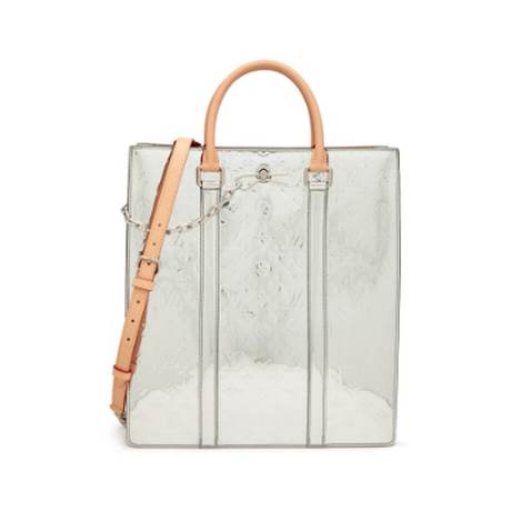 Louis Vuitton Sac Plat, toile Monogram enduite & Miroir Silver, argenté