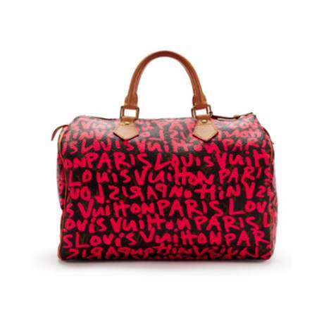 Louis Vuitton Speedy 30, toile Sprouse Monogram graffiti enduite Pink, doré