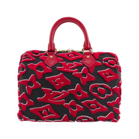 Louis Vuitton Speedy Bandoulière 25 & Strap avec, toile Monogram tufté Black & Red, doré