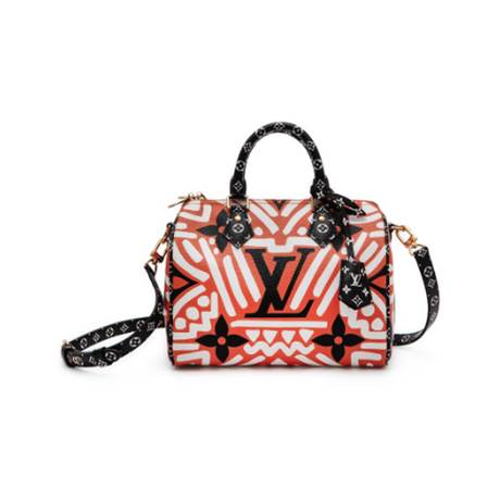 Louis Vuitton Speedy Bandoulière 25, toile Giant Monogram enduite Caramel Black & White Crafty
