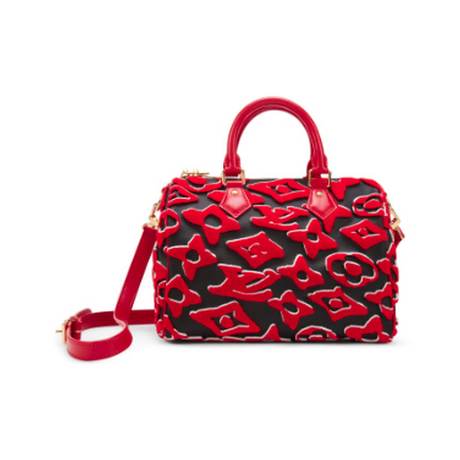 Louis Vuitton Speedy Bandoulière 25, toile Monogram tufté Red White & Black LVxUF, doré