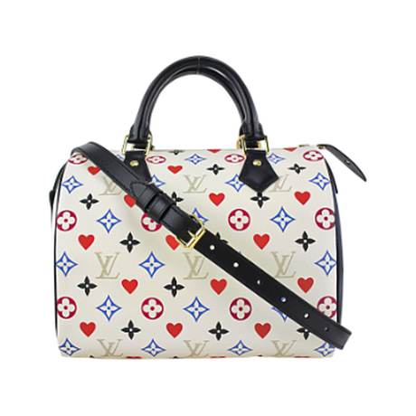 Louis Vuitton Speedy Bandoulière 30, toile Monogram White Multicolor Game On, doré