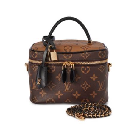 Louis Vuitton Vanity PM, toile Monogram Reverse enduite Brown, doré