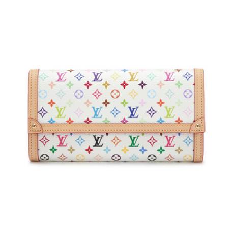 Louis Vuitton Wallet, Murakami Monogram White Multicolor Sarah, doré