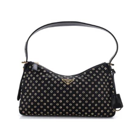 Prada Aimée Shoulder Medium, toile Re-Nylon à œillets