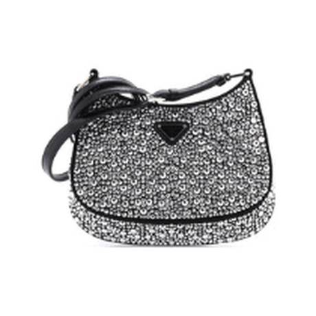 Prada Cleo Shoulder Small, satin serti de cristaux