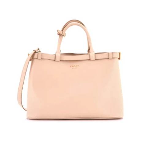Prada Double Buckle Belt Tote Medium, cuir