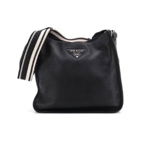 Prada Logo Strap Hobo Medium, cuir