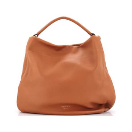 Prada Rolle Hobo Large, cuir souple grainé