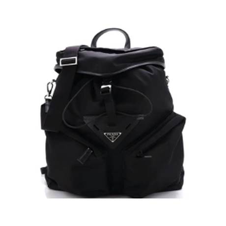 Prada Triangle Convertible Sac à dos, toile Re-Nylon & cuir