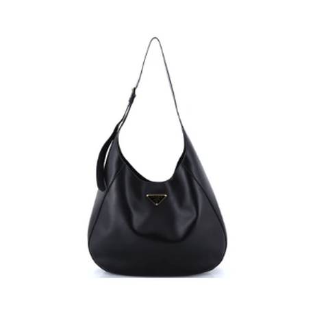 Prada Triangle Logo Curved Hobo Large, veau City